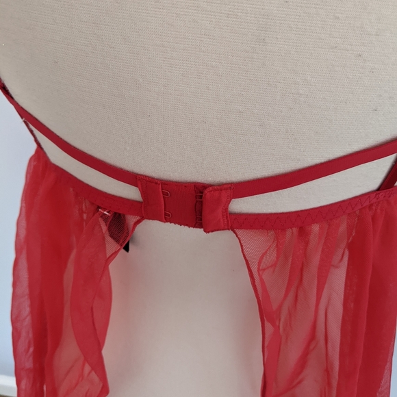 Victoria Secret Red Lace Babydoll Top Large - Picture 4 of 6